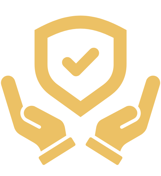 icon with hands and a shield