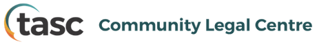 TASC Community Legal Centre logo with teal and gray text and a stylized person icon