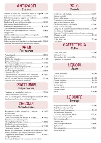 piatti trattoria milanese