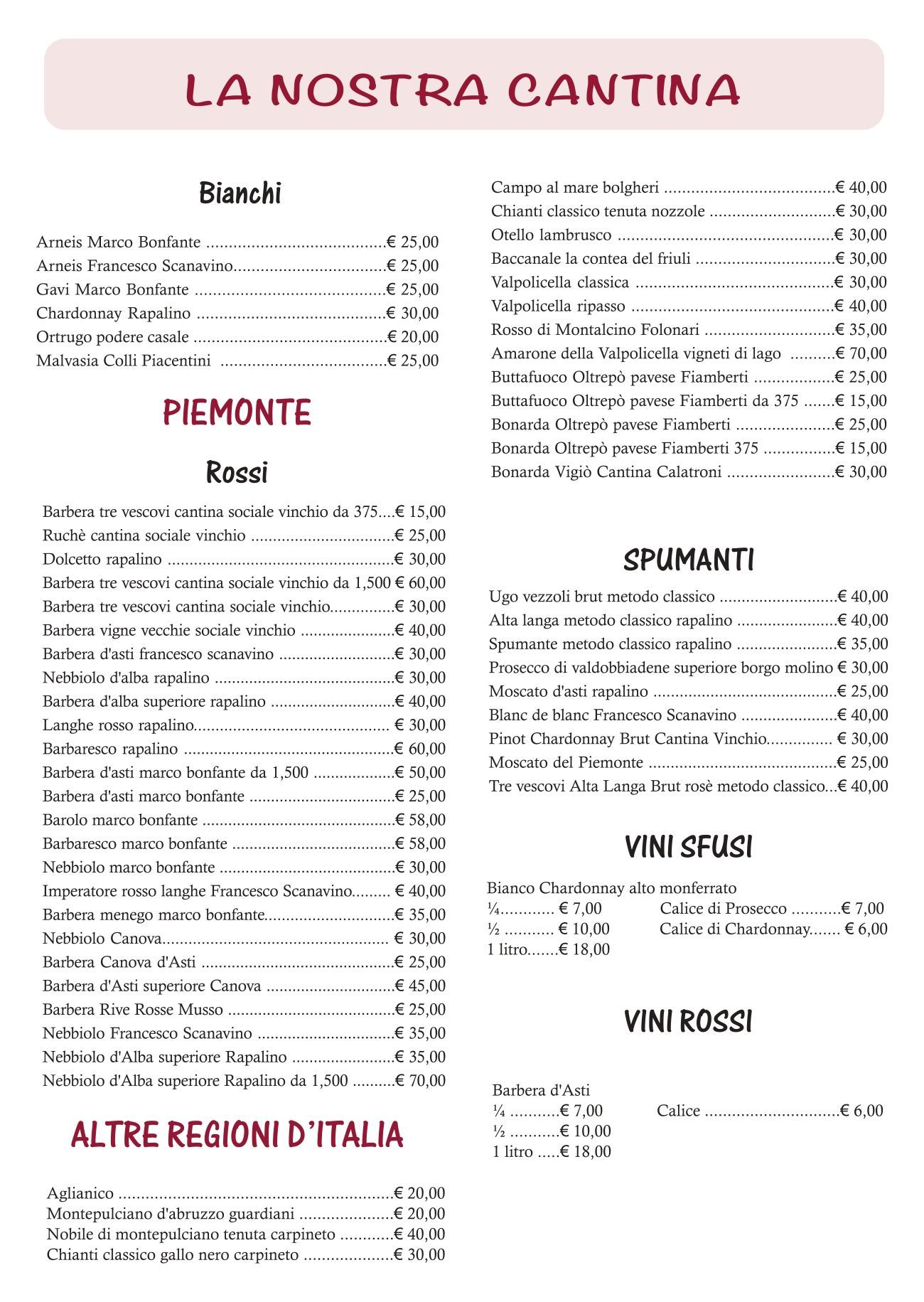 vini trattoria milanese