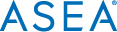 The word asea is written in blue letters on a white background.