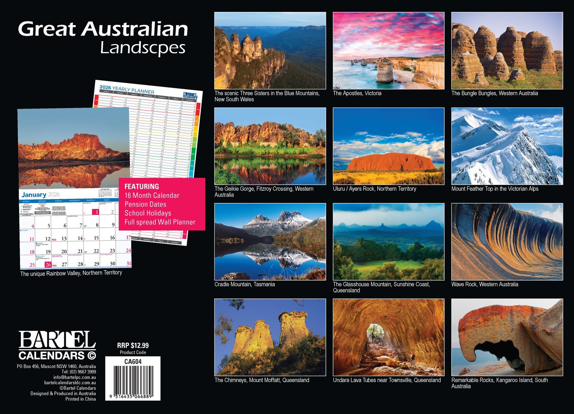 Calendar 2026 335x242mm Great Aust Landscapes