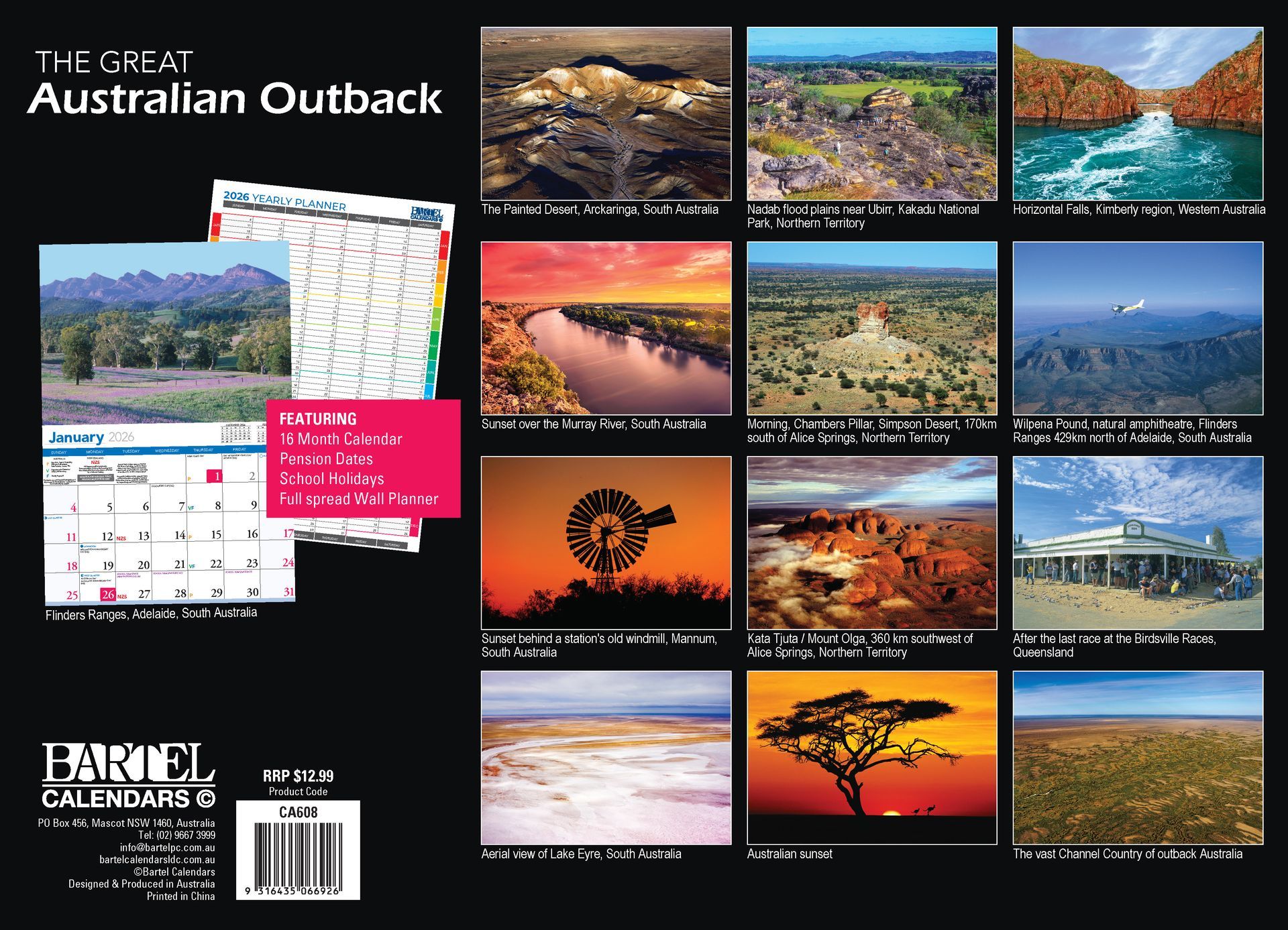 Calendar 2026 335x242mm Great Australian Outback