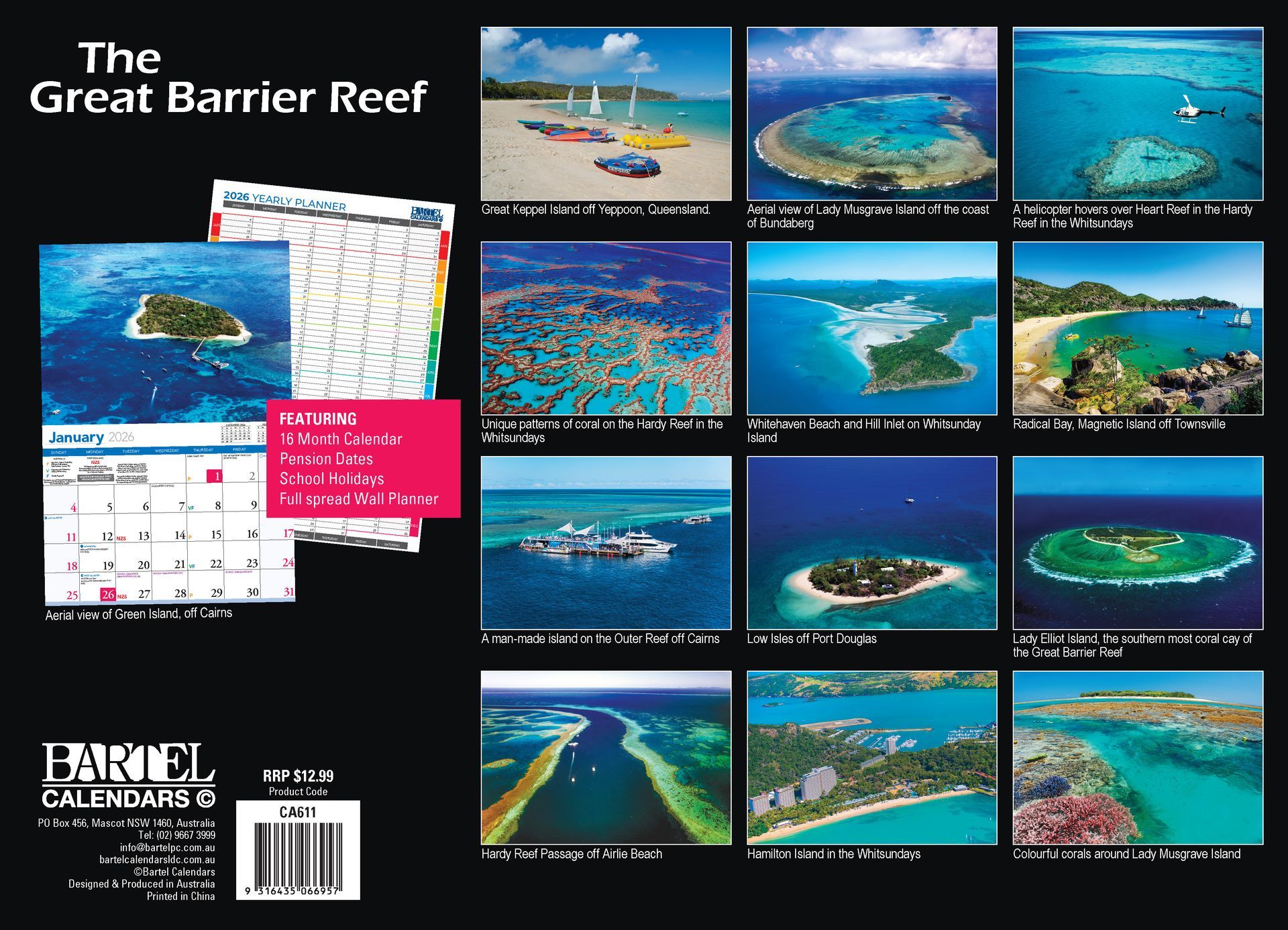 Calendar 2026 335x242mm Islands Great Barrier Reef
