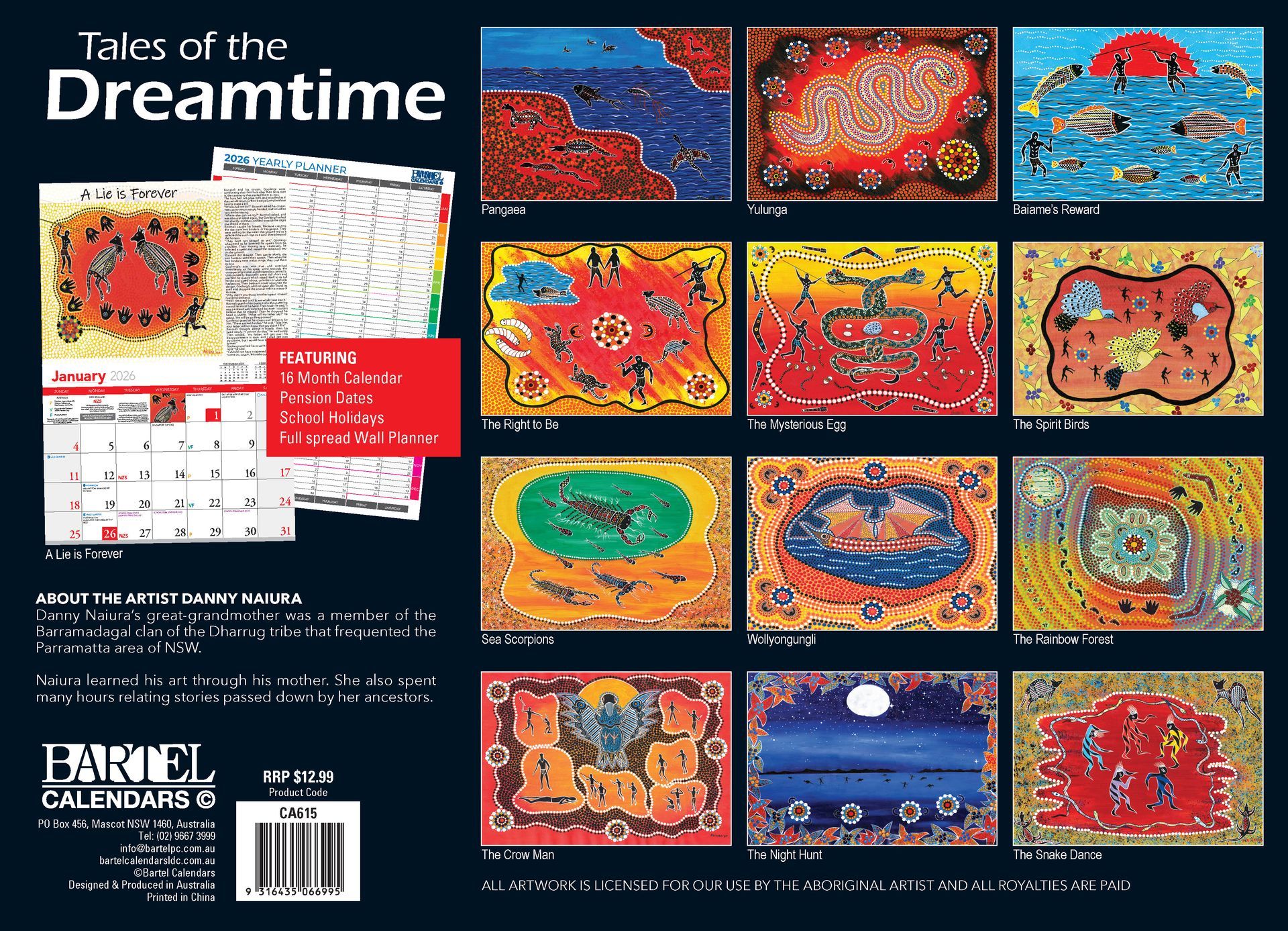Calendar 2026 335x242mm Tales of The Dreamtime