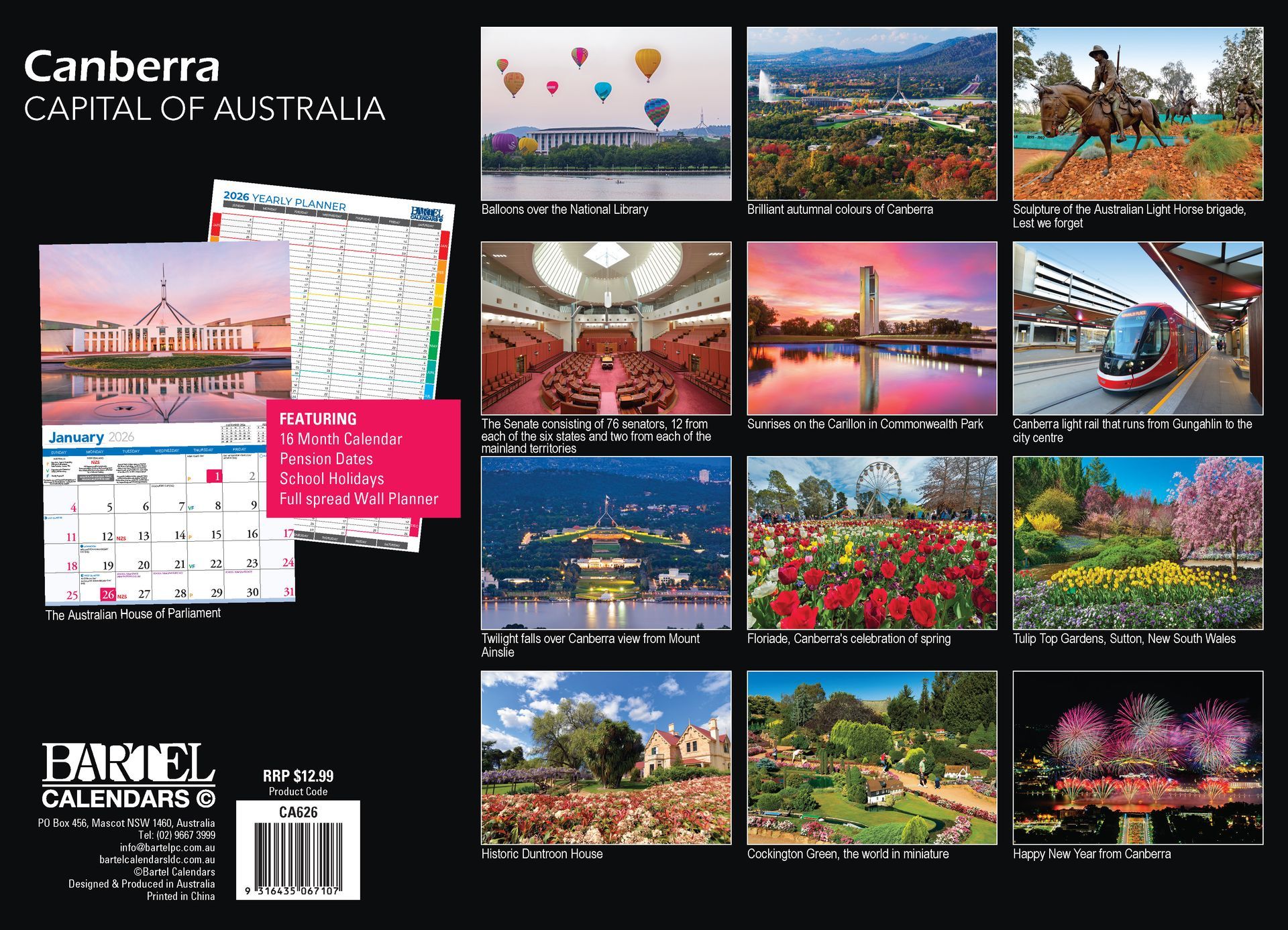 Calendar 2026 335x242mm Canberra