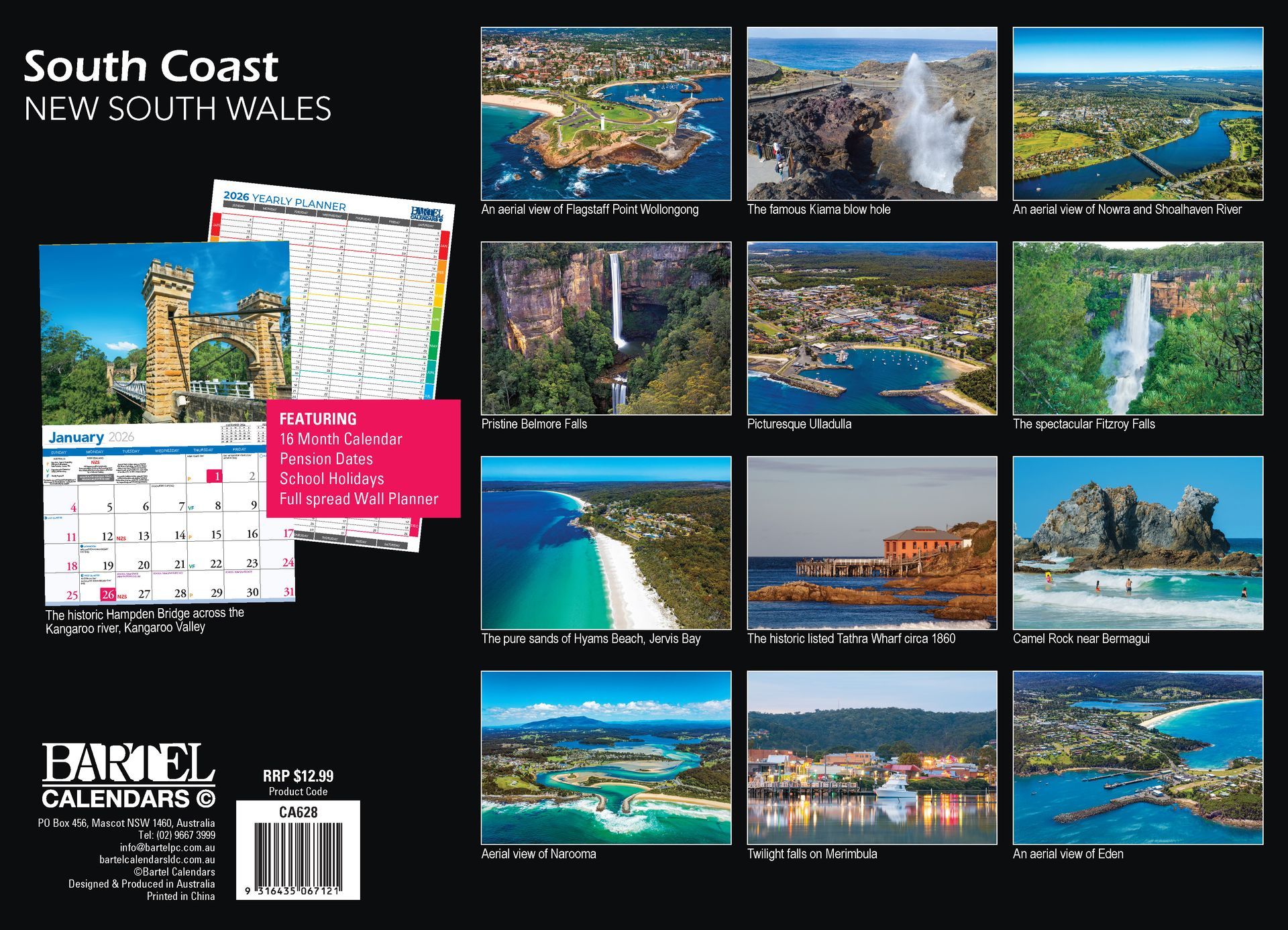 Calendar 2026 335x242mm Sth Coast New South Wales