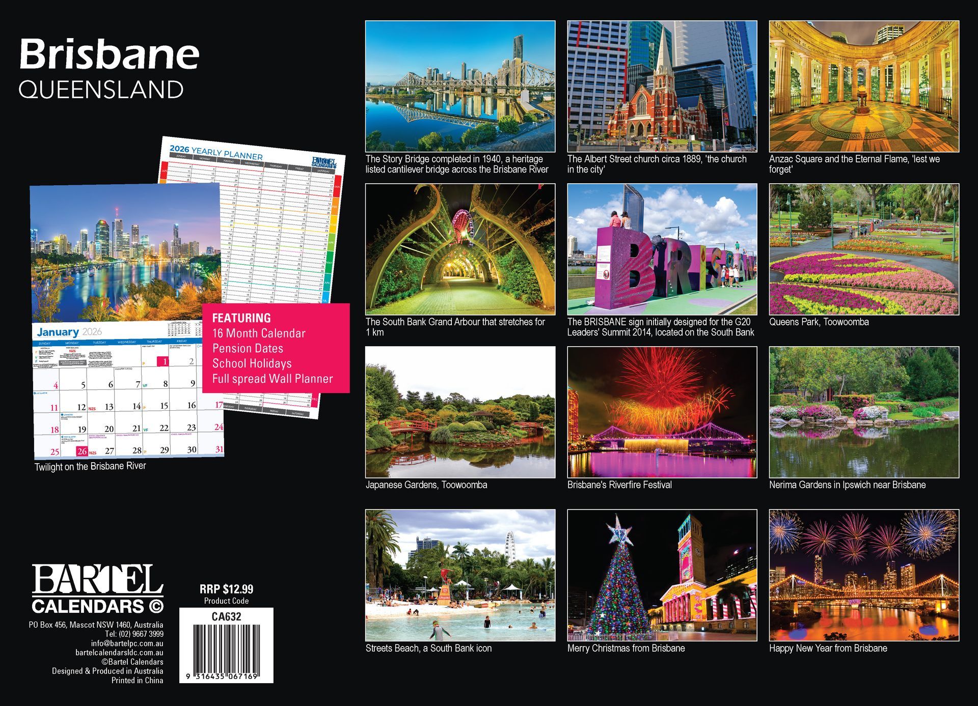 Calendar 2026 335x242mm Brisbane