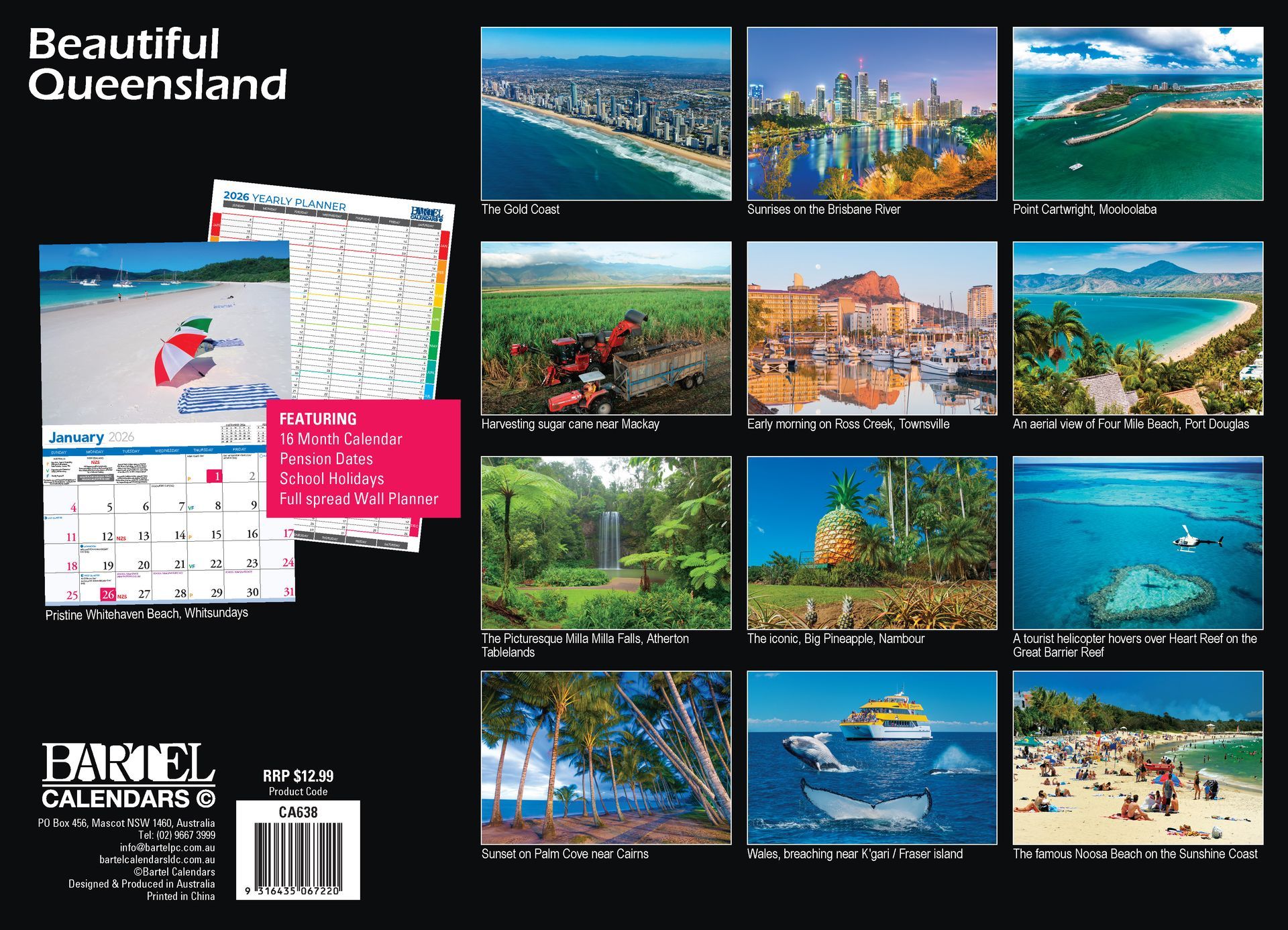 Calendar 2026 335x242mm Beautiful Queensland