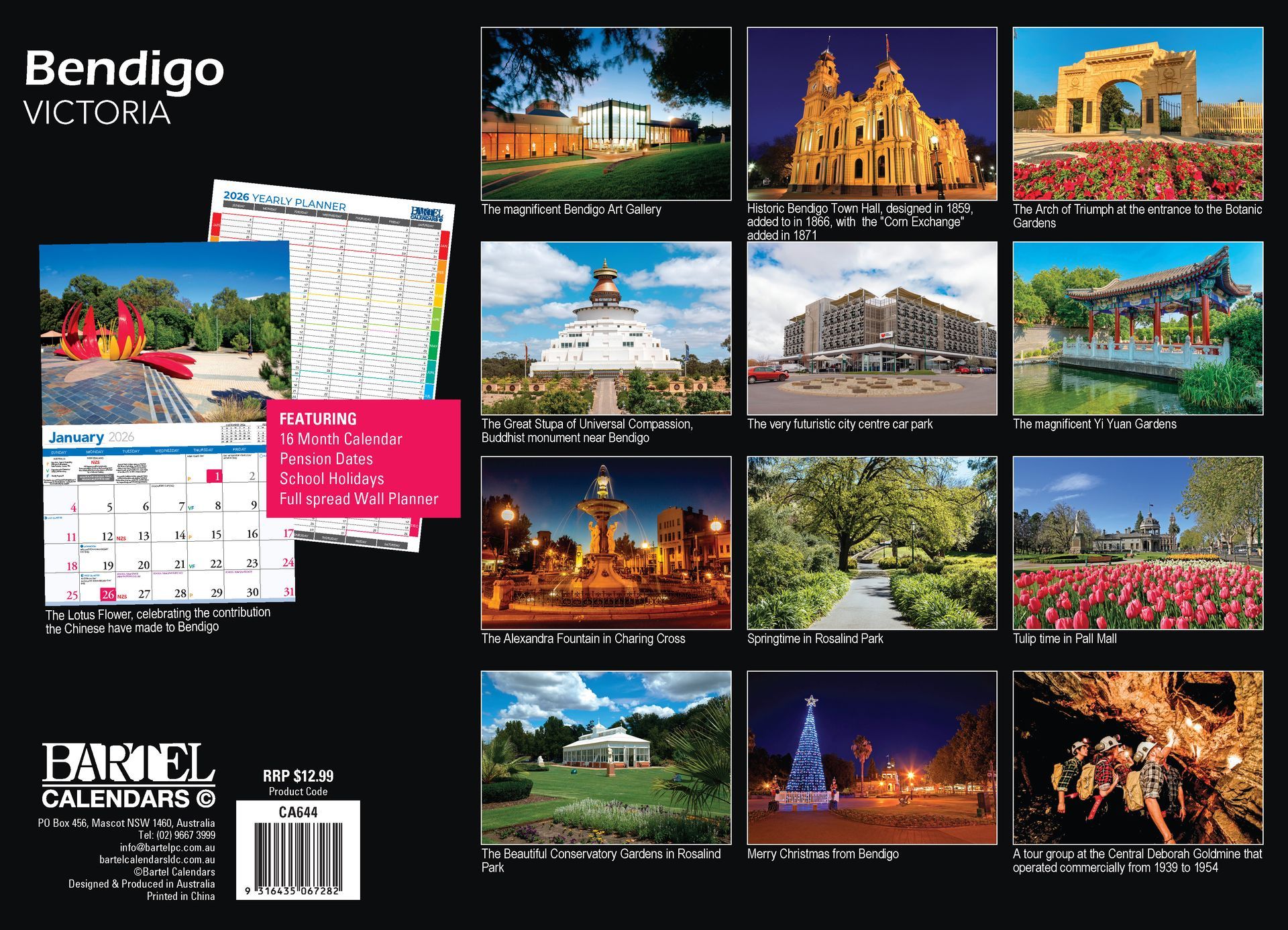 Calendar 2026 335x242mm Bendigo