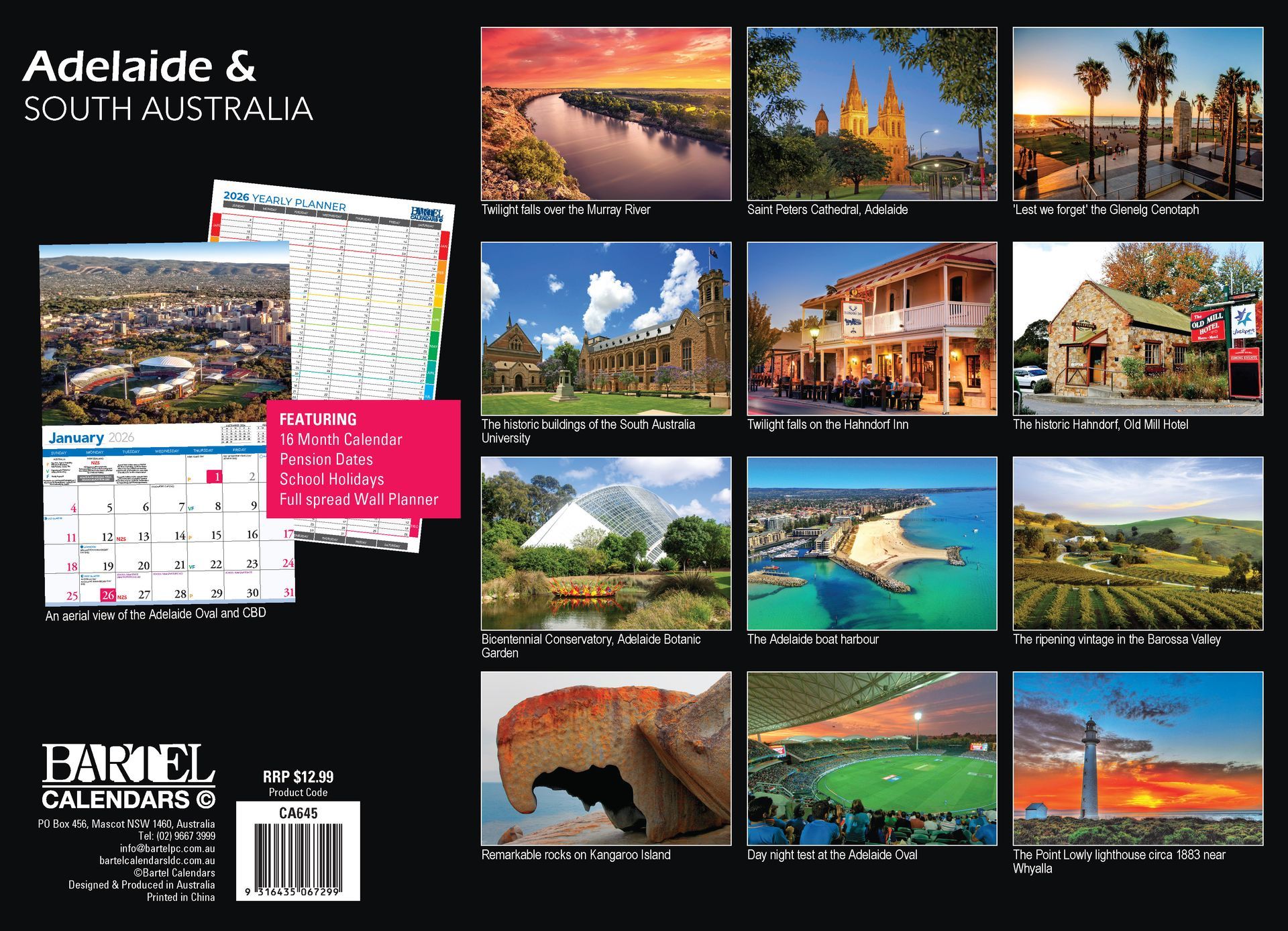 Calendar 2026 335x242mm Adelaide & South Australia