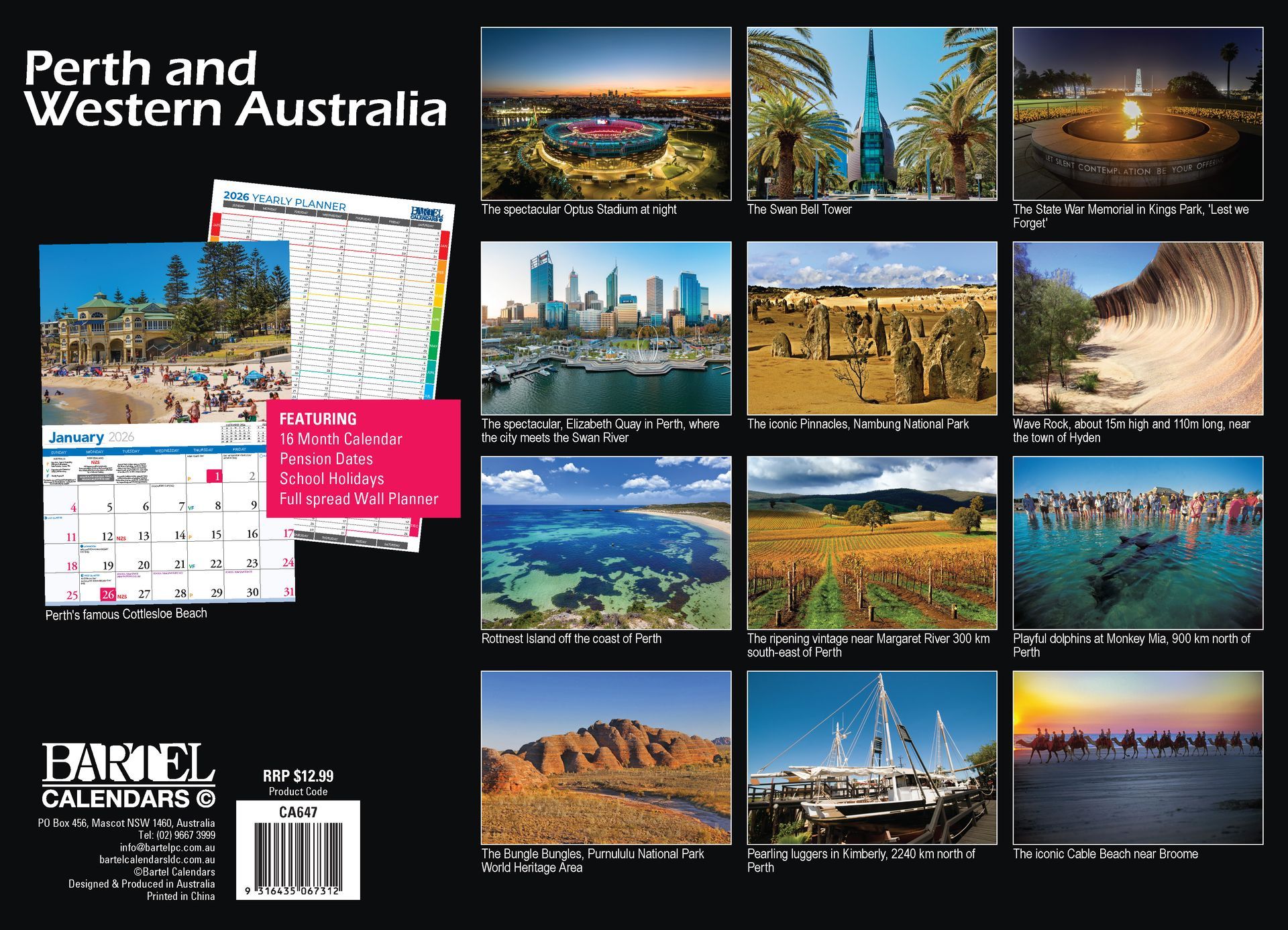 Calendar 2026 335x242mm Perth & Western Australia