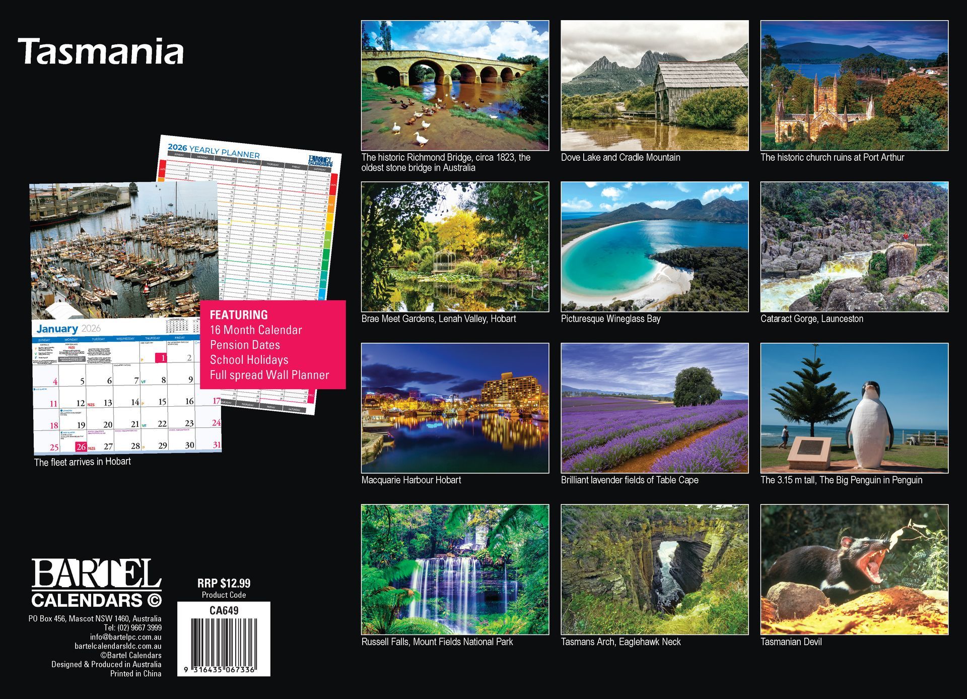 Calendar 2026 335x242mm Tasmania