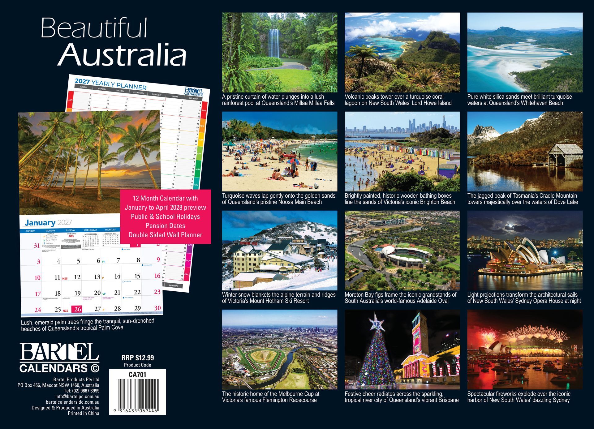 Calendar 2027 335x242mm Beautiful Australia