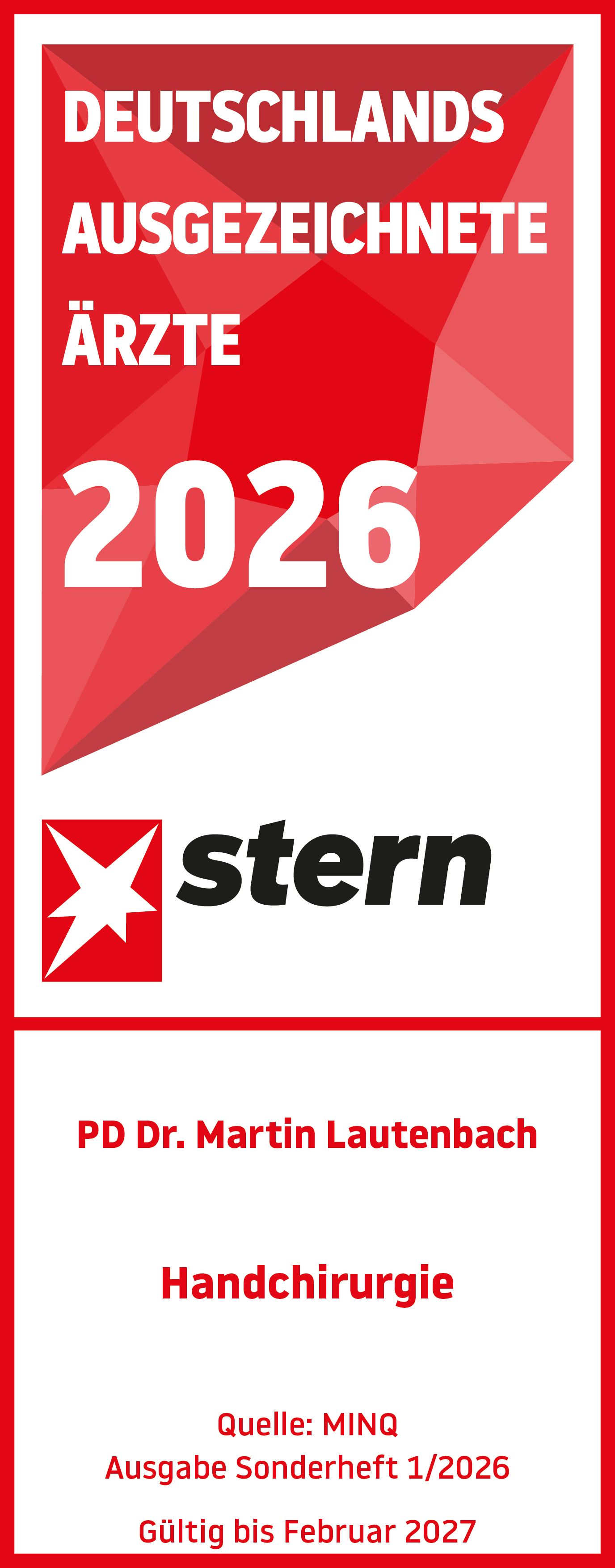 A red and white sign that says deutschlands ausgezeichnete ärzte 2025
