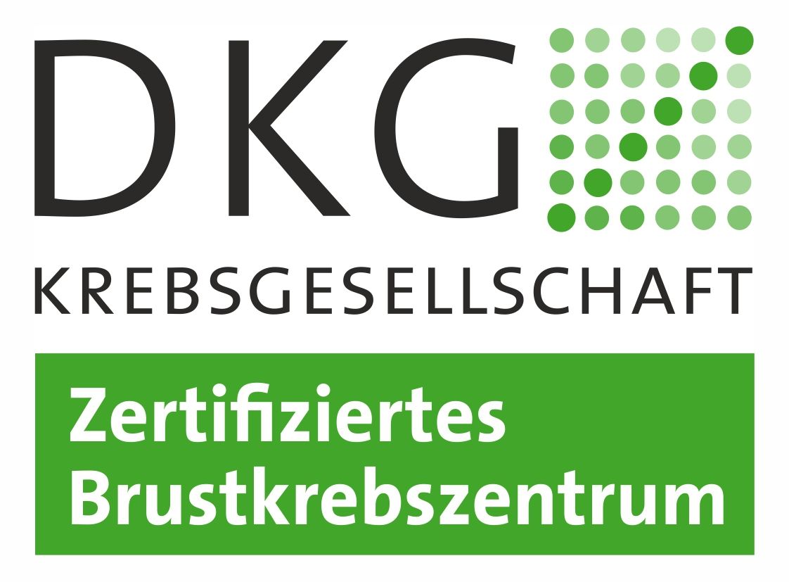 The logo for dkg krebsgesellschaft zertifiziertes brustkrebszentrum