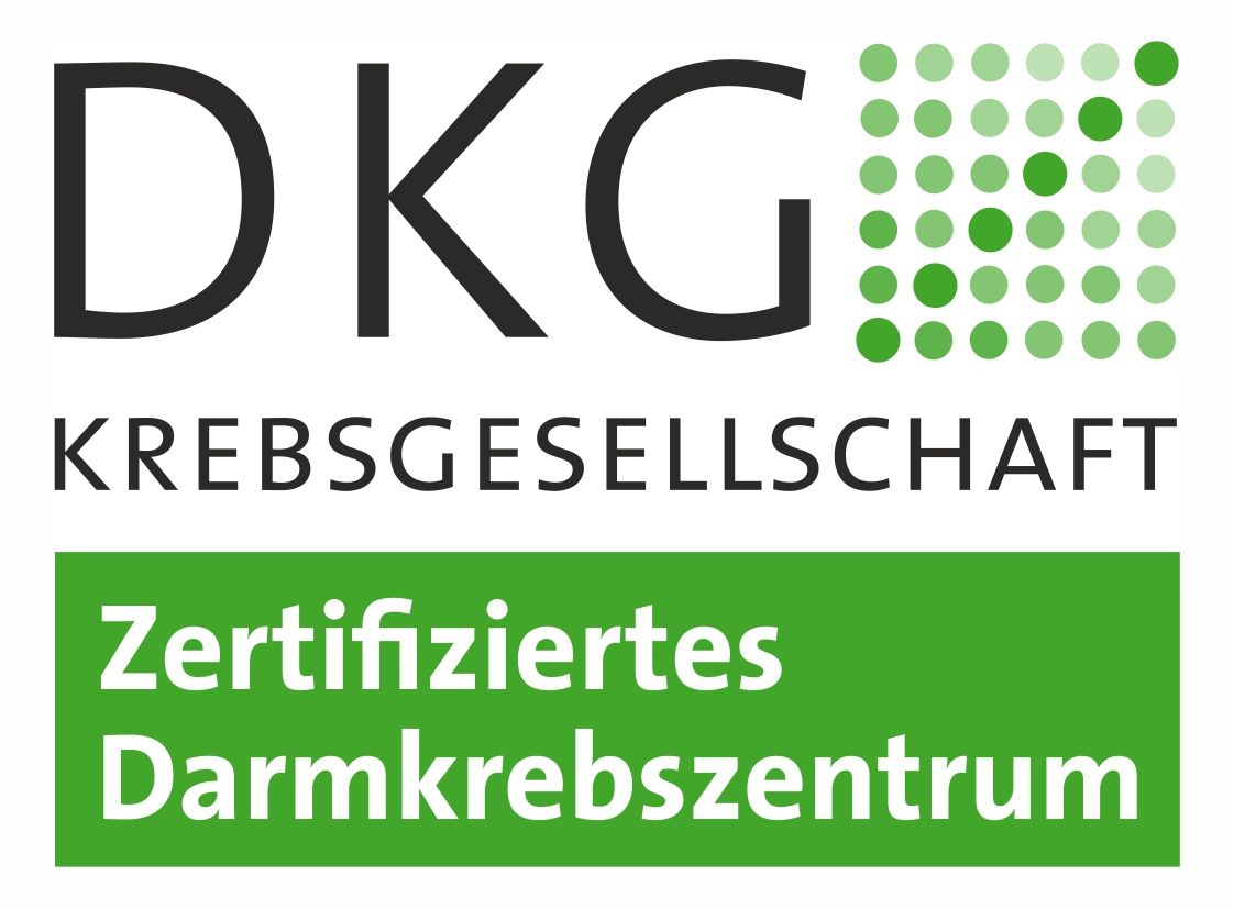 The logo for dkg krebsgesellschaft zertifiziertes darmkrebszentrum
