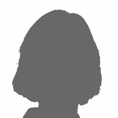 Die Silhouette eines Frauenkopfes mit kurzen Haaren auf weißem Hintergrund.