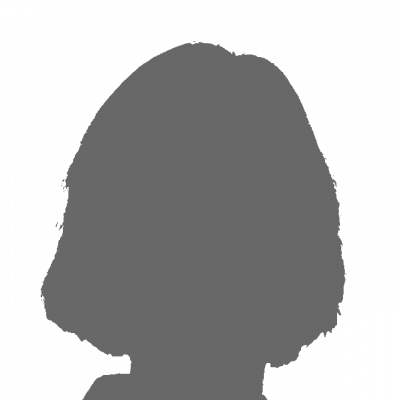 Die Silhouette eines Frauenkopfes mit kurzen Haaren auf weißem Hintergrund.