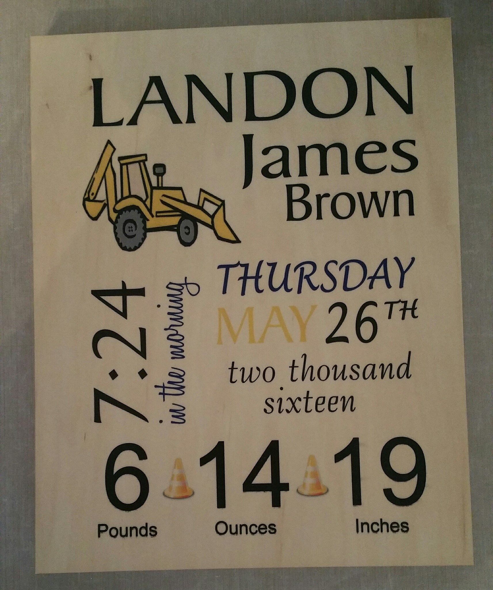 Birth announcement with name 