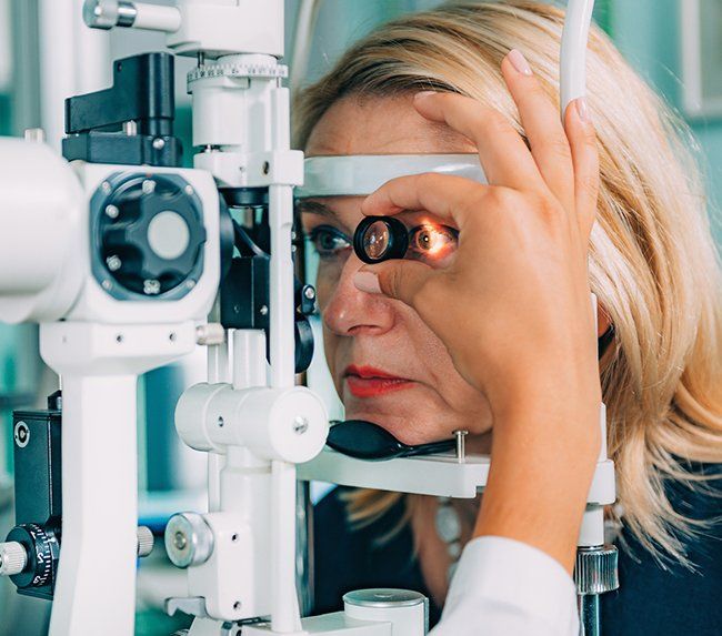 Senior Woman Eye Check-up — Defiance, OH — Defiance Vision Care