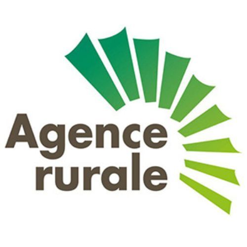 Un logo pour une agence rurale avec des rayons verts