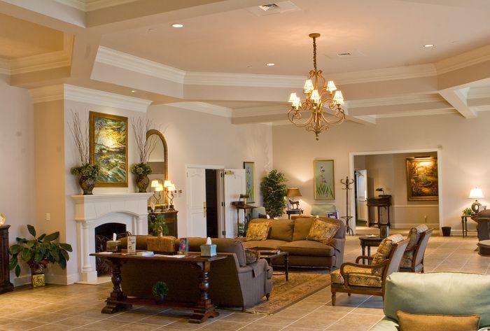 Interior view with seating and beautiful interior at Heritage Funeral Home & Cremation Services, LLC.