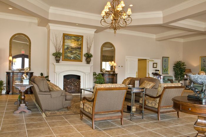 Interior view with seating and beautiful interior at Heritage Funeral Home & Cremation Services, LLC.