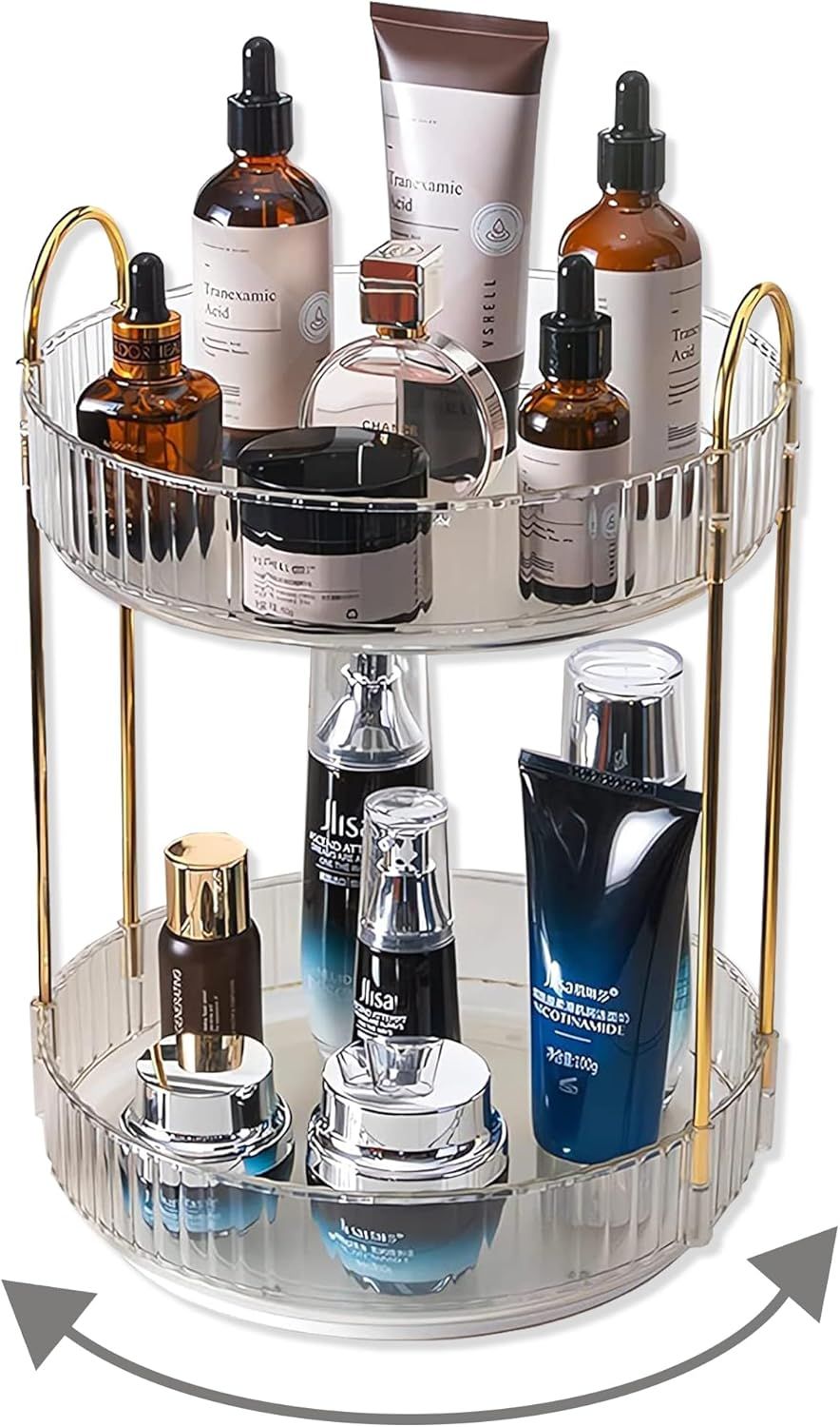 2 Tier Clear 360 Rotating Organizer
