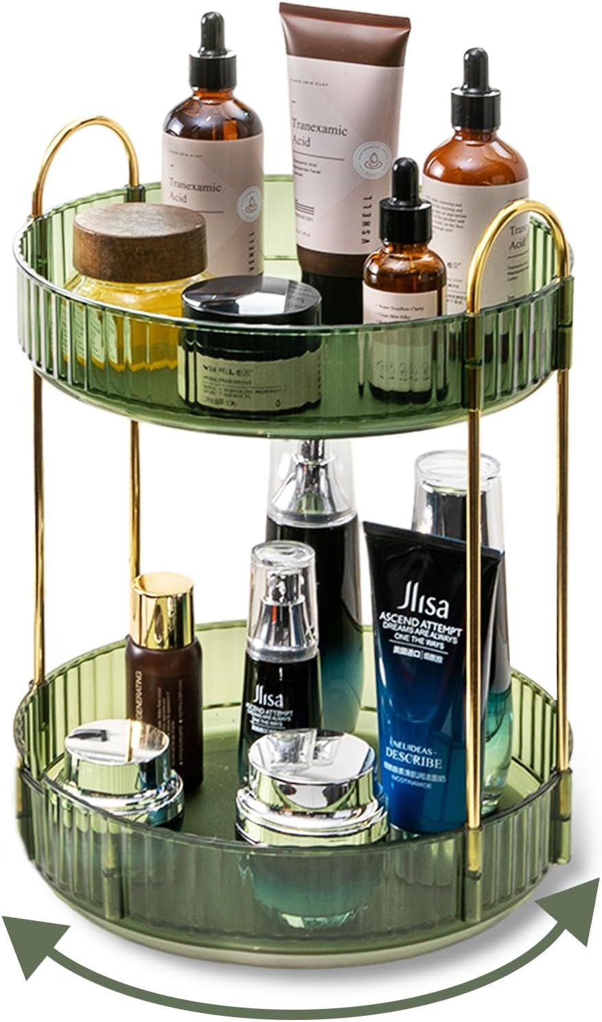 2 Tier Green 360 Rotating Organizer