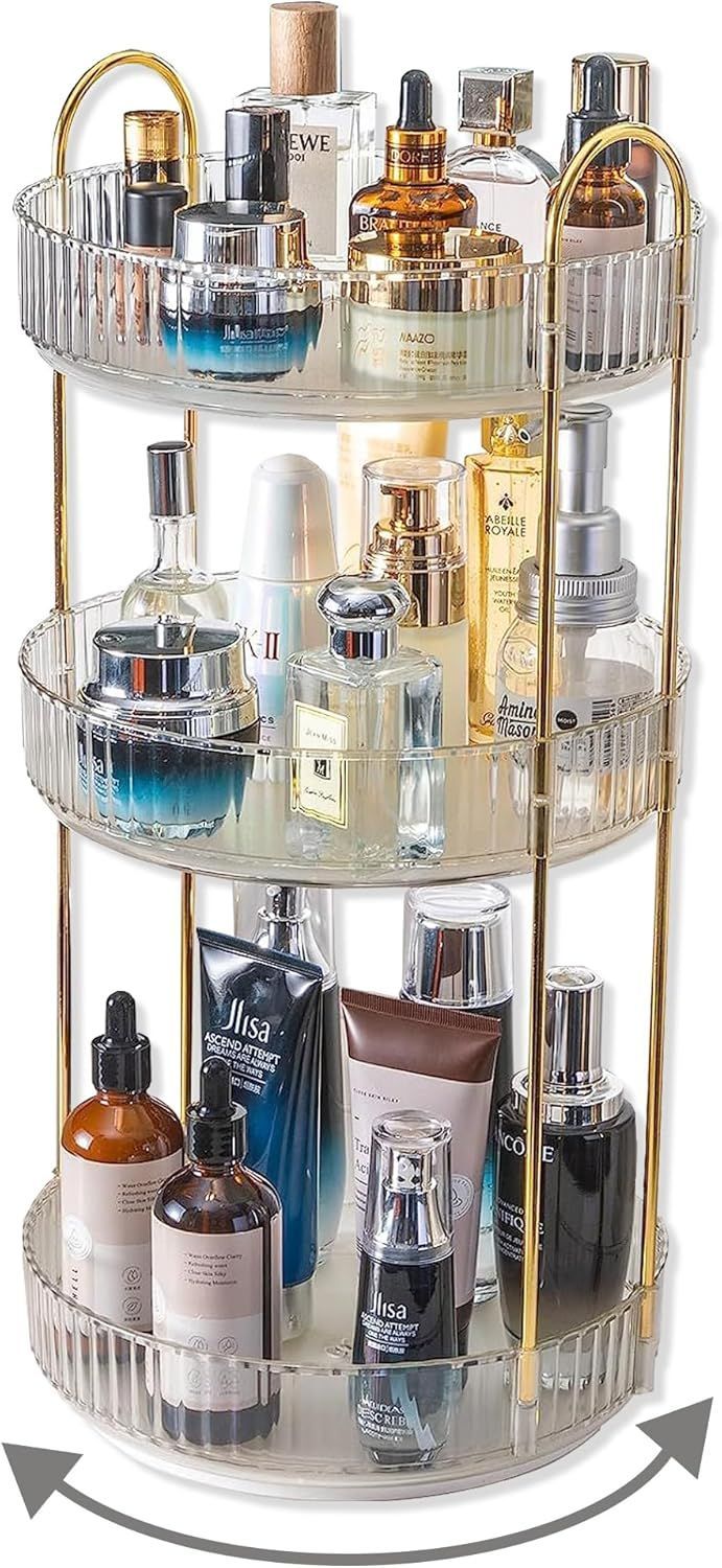 3 Tier Clear 360 Rotating Organizer
