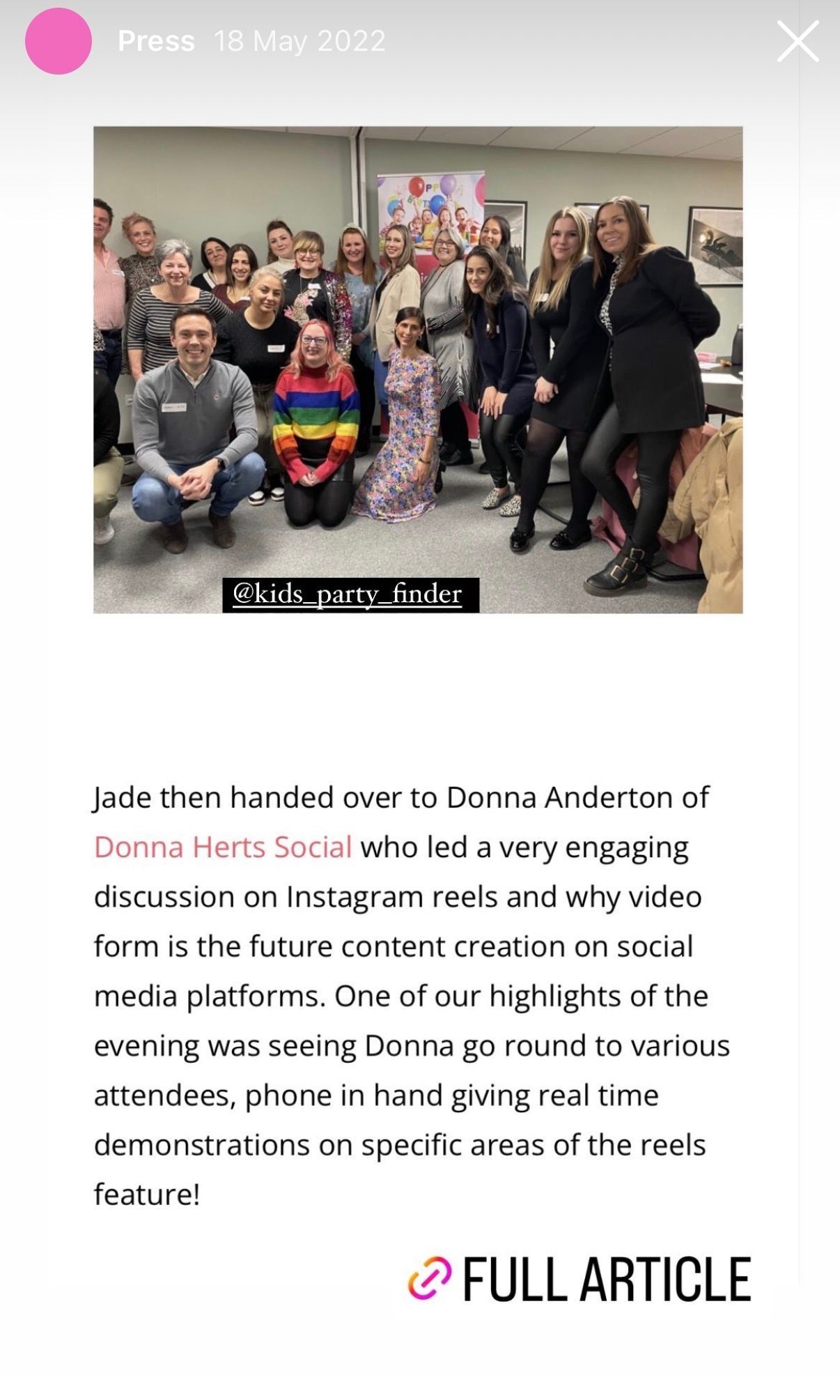 Donna Herts Social _instagram expert & small local business supporter