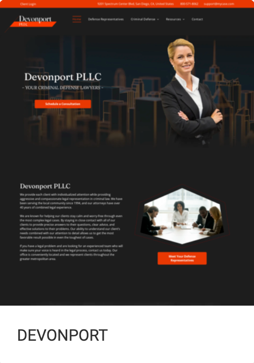 devonport website template