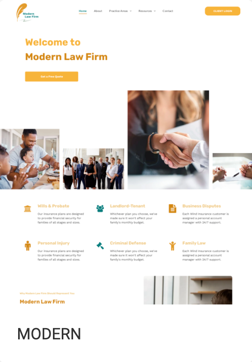 modern website template