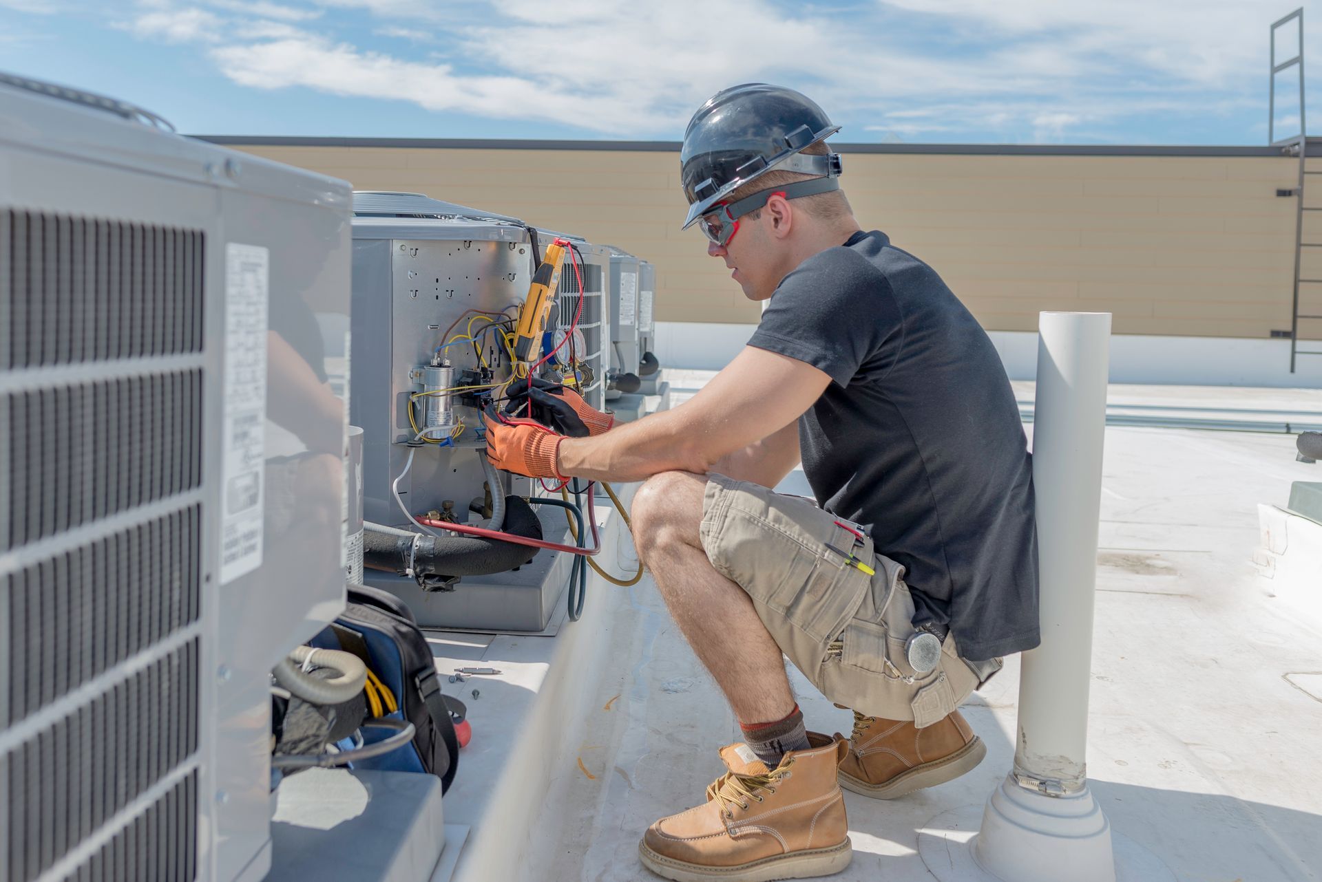 Person working on a machine