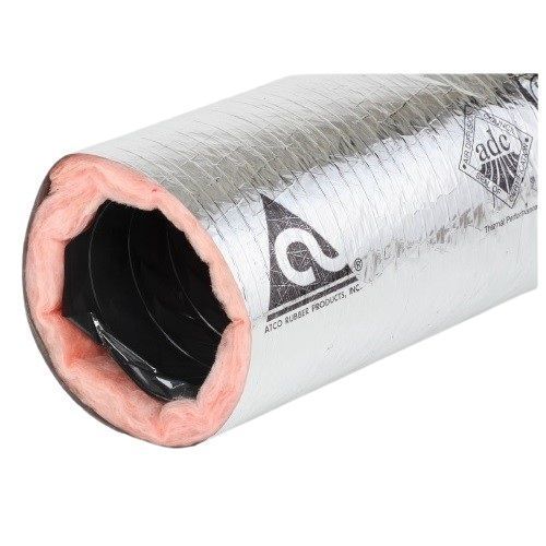 A close up of a duct with insulation on it on a white background.