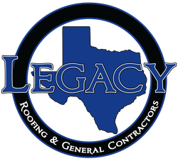 The logo for legacy roofing and general contractors