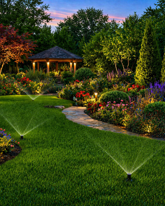 A person operates a bright yellow Vermeer trencher on a residential lawn in front of a house on a sunny day. A person operates a bright yellow Vermeer trencher on a residential lawn in front of a house on a sunny day.