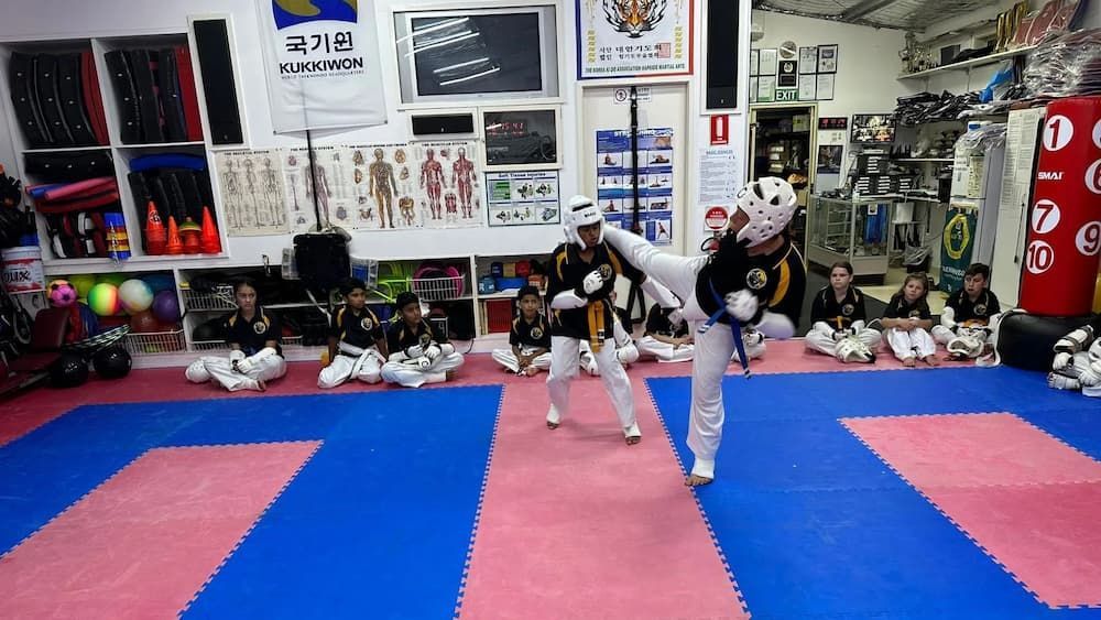 Kids Spar Training — Tae Kwon Do Lessons in Port Stephens