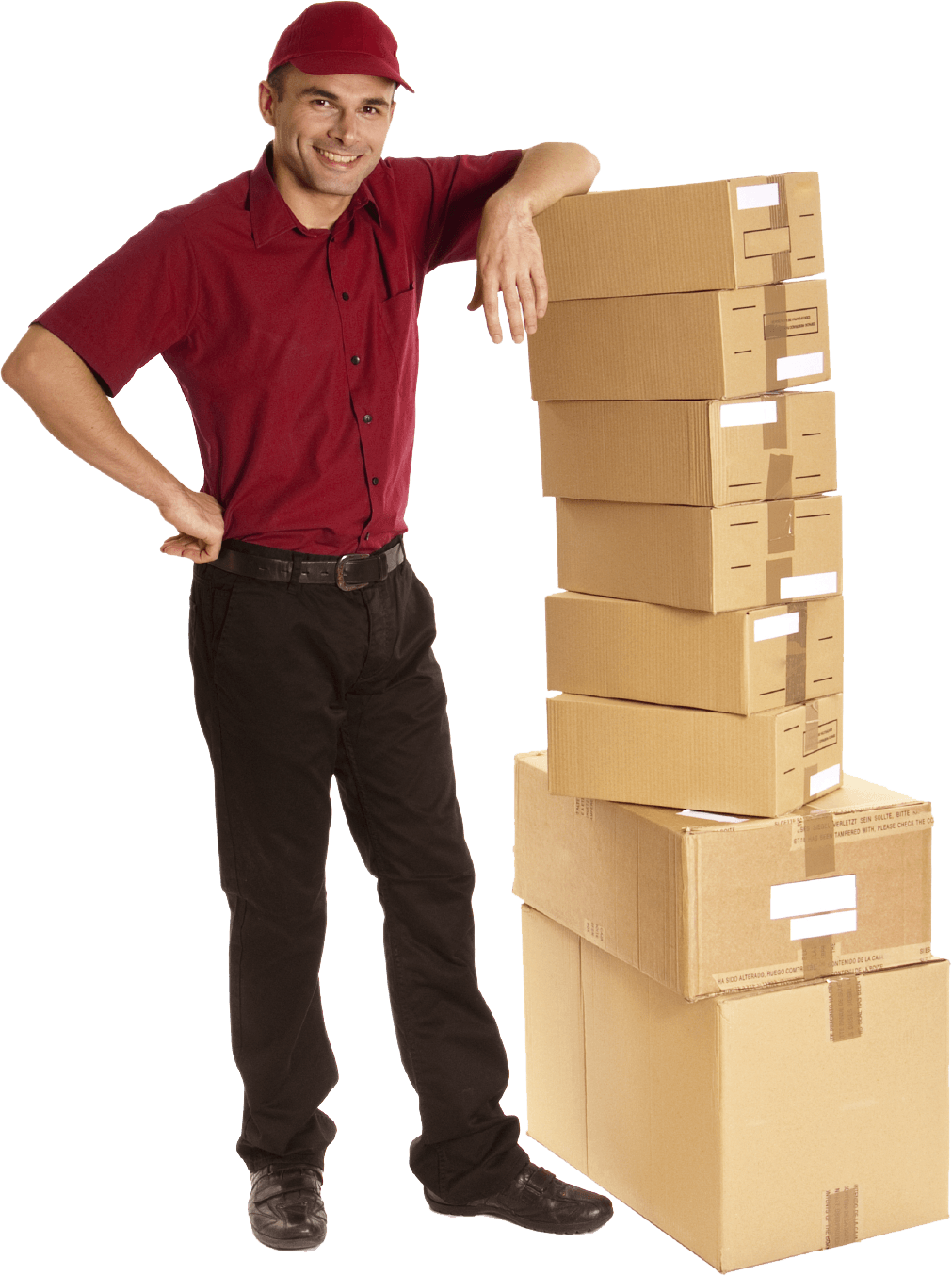 man with boxes