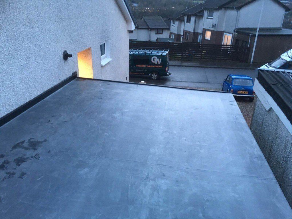 Newly installed flat roof