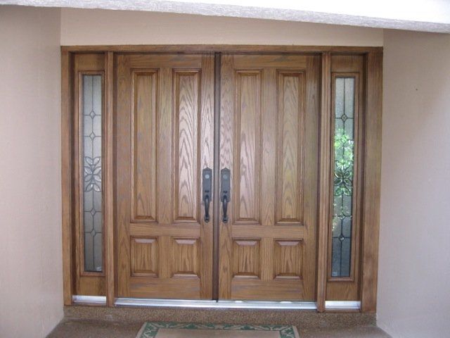 Finished Fiberglass front door with sidelites
