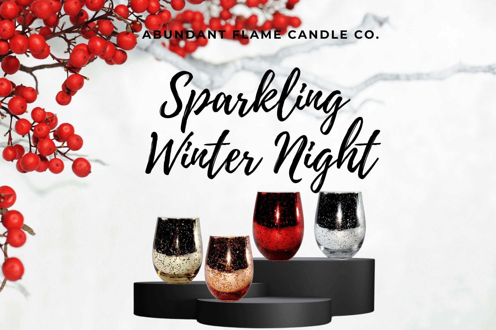Winter Solstice Candles Set: Sparking Winter Night Collection