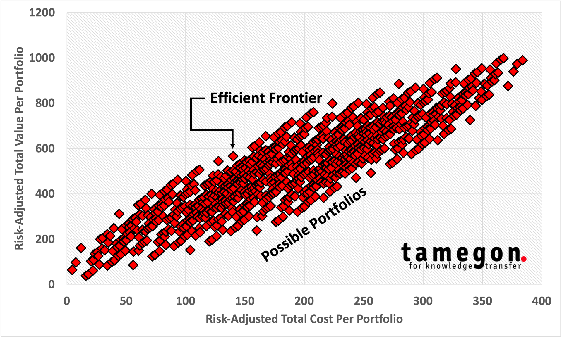 Efficient Frontier Project Portfolio Optimisation tamegon