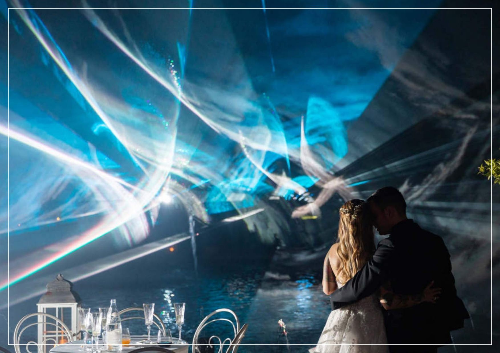 illuminazione scenografica per matrimonio a Roma