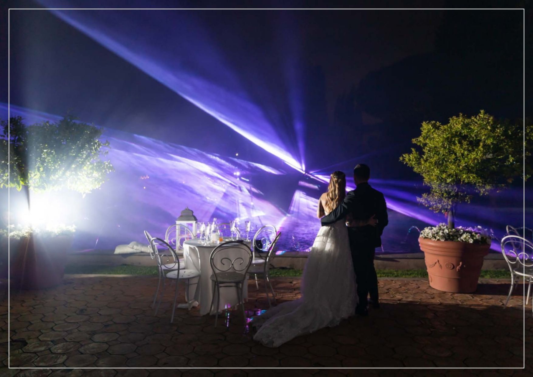 illuminazione scenografica per matrimonio a Roma