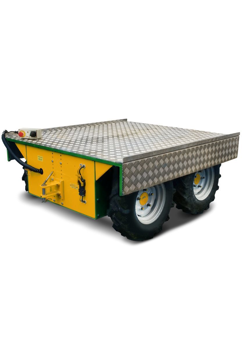 carrello porta bins elettrico omologato per il trasporto dei bins di frutta