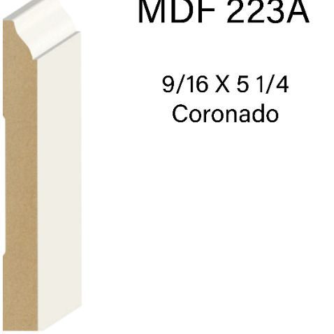 A picture of a mdf 223a 9/16 x 5 1/4 coronado molding.