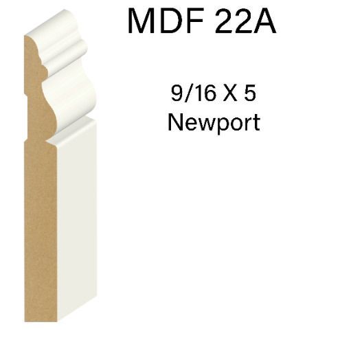 A picture of a mdf 22a 9/16 x 5 newport molding
