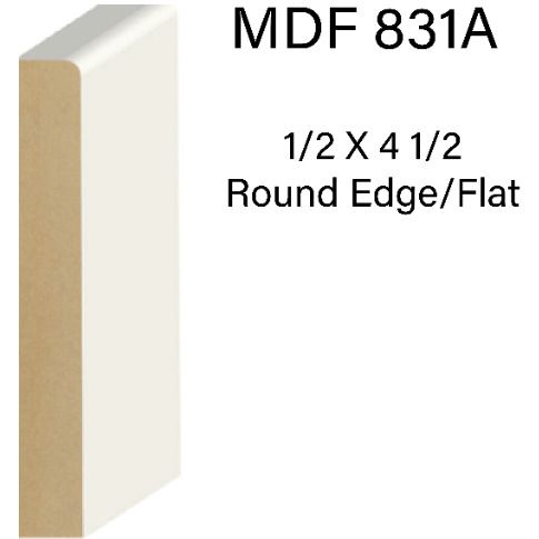 Mdf 831a 1/2 x 4 1/2 round edge / flat